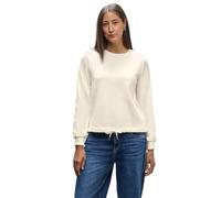 Street One Damen 3017129 Sweatshirt mit Rippdetail, Soft beige, 34