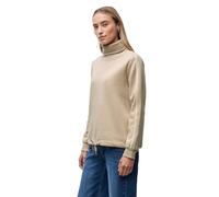 Sweatshirt STREET ONE, Damen, Gr. 38, sanded beige, Sweatware, 60% Baumwolle, 40% Polyester, unifarben, comfort fit, U-Boot-Ausschnitt, elastischer Bund, Sweatshirts, mit Stehkragen (43872838-38) sand