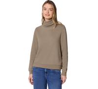 Sweater STREET ONE, Damen, Gr. 46, light terra mocha, Sweatware, Obermaterial: 85% Baumwolle, 15% Polyester, unifarben, normal hüftbedeckend, Rundhals, Bündchen, Sweatshirts Sweater, mit Stehkragen (1