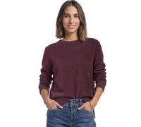 Strickpullover STREET ONE, Damen, Gr. 36, rustic rouge meliert, Web, 37% Baumwolle, 34% Polyacryl, 26% Polyester, 3% Elasthan, unifarben, normal normal, U-Boot-Ausschnitt, Rippbündchen, Pullover Stric