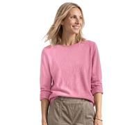 Street One Strickpullover Damen U-Boot-Ausschnitt Rollkanten Gr. 46 warm blush meliert