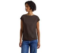 Street One Damen 3222957 U-Boot Shirt mit Rippdetail, deep Roast Brown, 38