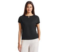 STREET ONE Damen 3226600 Jersey-Shirt mit Cut-Out, Schwarz, 36