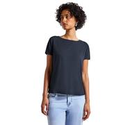STREET ONE Damen 3226969 Jersey-Shirt mit Mesh-Detail, Deepwater Blue, 42