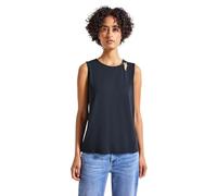 STREET ONE Damen 3227122 Top mit Cut-Out und Detail, Deepwater Blue, 42