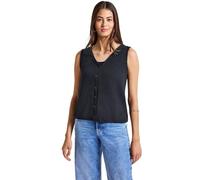 STREET ONE Damen 3227395 Strukturtop mit Knopfleiste, Deepwater Blue, 36