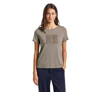 Street One Frauen Artwork Shirt mit Turn-Up in Beige, Gr: 42