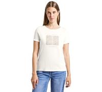 Street One Frauen Artwork Shirt mit Turn-Up in Weiß, Gr: 44