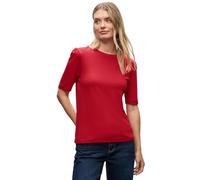 Street One Frauen Basic T-Shirt mit Raffung in Rot, Gr: 40