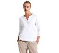 Street One Damen 3228115 Split Neck Jersey-Shirt, White, 46