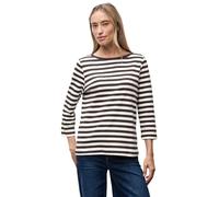 Street One Frauen Gestreiftes U-Boot Shirt in Braun, Gr: 44