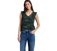 Street One - Mesh-Top mit V-Neck und Print grün - Gr. - 36
