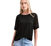 Street One Damen 2-in-1-Shirt aus Mesh mit U-Boot-Ausschnitt Schwarz Gr. 38