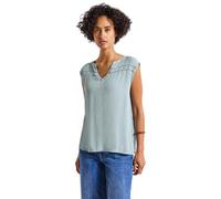 Street One - Crinkle Blusentop mit Tape blau - Gr. - 36