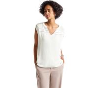 STREET ONE Damen 3411801 Crinkle Blusentop mit Tape, Off White, 44