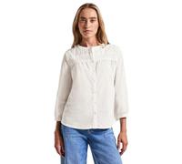 STREET ONE Damen 3411818 Baumwollbluse mit Details, Off White, 46