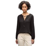 Langarmbluse STREET ONE, Damen, Gr. 44, deep roast braun, Stoff, 60% Viskose, 39% Polyester, 1% Elasthan, unifarben, normal normal, Rundhals, elastischer Bund, Blusen, in Unifarbe (57339654-44) deep r