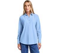 Hemdbluse STREET ONE, Damen, Gr. 38, blau (original blau), Web, 100% Baumwolle, unifarben, normal normal, V-Ausschnitt, Manschette, Blusen, aus reiner Baumwolle (32755252-38) original blau