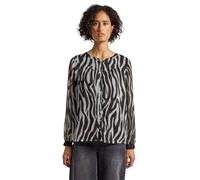 Street One Damen 3412375 Chiffonbluse mit Zebra Print, deep Roast Brown, 46