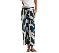 STREET ONE Damen 3716097 Gemusterte Wide Leg Hose, Tide Blue, 40W x 26L