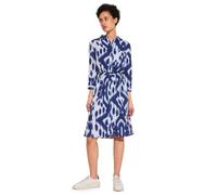 Street One Damen A143852 Leinenkleid mit Print, Deep Water Blue, 44
