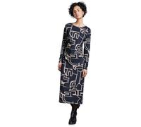 STREET ONE Damen A144359 Mesh-Kleid Mit Raffungen, Deep Tint Blue, 42 EU