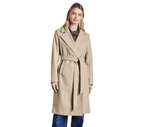 Kurzjacke STREET ONE, Damen, Gr. 44, beige (desert beige), Web, Obermaterial: 100% Polyester, unifarben, casual, regular fit knielang, Langarm, Jacken, mit Gürtel zum Taillieren (63230211-44) desert b