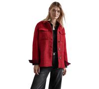 STREET ONE Damen A212326 Karierte Bouclé Jacke, Infernal red, 40