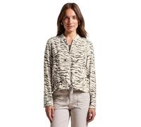 Blouson STREET ONE, Damen, Gr. 44, nomad braun, Stoff, 82% Viskose, 18% Nylon, animal-print, casual, normal normal, Rundhals, Langarm abgesteppt, Jacken, mit Tunnelzug im Bund zum Taillieren (53886332