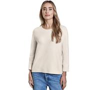 STREET ONE Damen A302875 Strickpullover Mit Rundhals, Cream White Melange, 44 EU