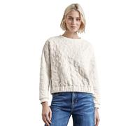 STREET ONE Damen A303055 Oversize Leo-Sweater,Weiß, 40