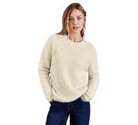 Rundhalspullover STREET ONE, Damen, Gr. 42, beige (soft beige), Strick, Obermaterial: 69% Nylon, 30% Baumwolle, 1% Elasthan, unifarben, casual, klassisch, Rundhals, Langarm, Pullover, mit Elasthan (37