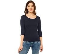 Street One Damen A317588 Basic T-Shirt mit 3/4 Arm, Deep Blue, 34