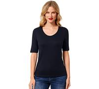 Street One Damen A317665 Basic Kurzarmshirt, Deep Blue, 44
