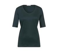 STREET ONE Damen A3176651 T-Shirt in Unifarbe, Hunter Green, 42