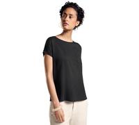 STREET ONE Damen A321765 Struktumix-T-Shirt, Black, 42