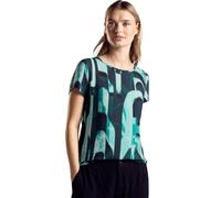 STREET ONE Damen A321800 Materialmix-T-Shirt, Hunter Green, 38 EU