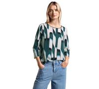 STREET ONE Damen A321954 Bedrucktes Shirt, Hunter Green, 46