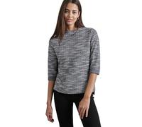 3/4-Arm-Shirt STREET ONE Gr. 36, schwarz, Damen, Obermaterial: 53% Polyester, 28% Viskose, 19% Baumwolle, gemustert, Shirts, mit Bouclé Struktur (85646311-36) schwarz
