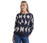 STREET ONE Damen A322109 Jaquard-Shirt, Night Sky Blue,40