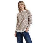 Street One Damen A322240 Strukturshirt Mit Karomuster, Light Mocha Beige, 40 EU