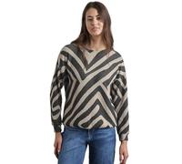 STREET ONE Damen A322506 Bedrucktes Strick-Look Shirt, Cool Vintage Green, 42 EU