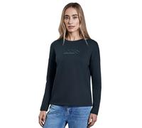 Langarmshirt STREET ONE, Damen, Gr. 36, grün (cool vintage grün), Stoff, 96% Viskose, 4% Elasthan, unifarben, normal normal, Rundhals, Bündchen, Shirts, Rundhalsausschnitt (91231964-36) cool vintage g