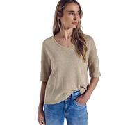 STREET ONE Damen A322692 T-Shirt mit Glitzerdetails, Moonstone Sand, 38
