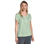Street One Damen A322694 Schimmerndes V-Neck Shirt, Soft Jade Green, 44
