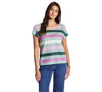 Street One Damen A322702 Gestreiftes T-Shirt, Soft Jade Green, 40
