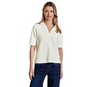 STREET ONE Damen A322955 Poloshirt mit Struktur, Off White, 36
