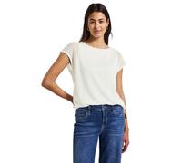 Street One Damen A323327 2-in-1 Mesh T-Shirt, Off White, 36