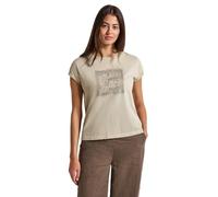 Street One Damen A323342 Washed-Look Artwork Shirt, Coastal Beige, 36