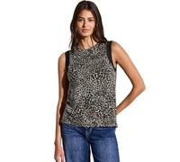 Street One Damen A323346 Leo-Top mit Chiffon-Details, Schwarz, 44